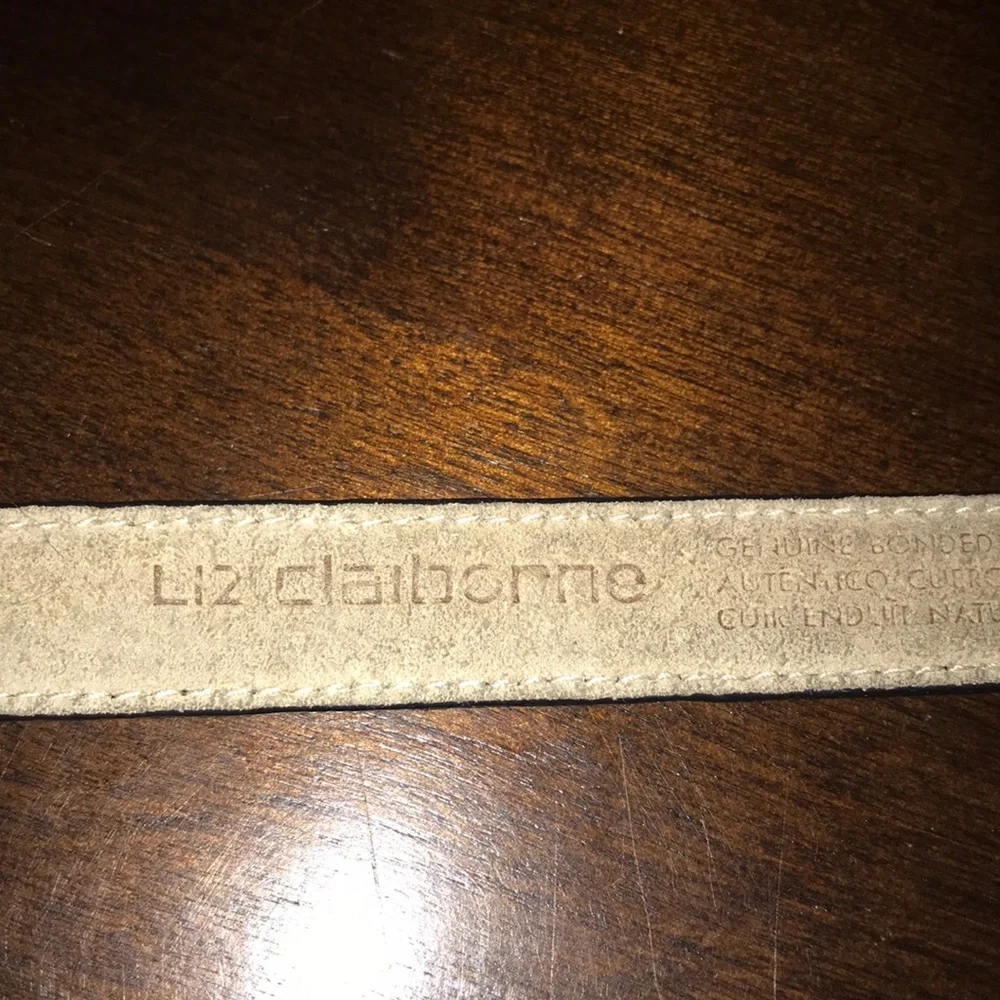 Liz Claiborne Women’s Black Bonded Leather Belt 3/4” Wide SOLID BRASS Buckle